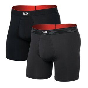 New SAXX Multi-Sport Mesh (2 Pack) Multi-Sport Performance Boxer Brief 6" Size M
